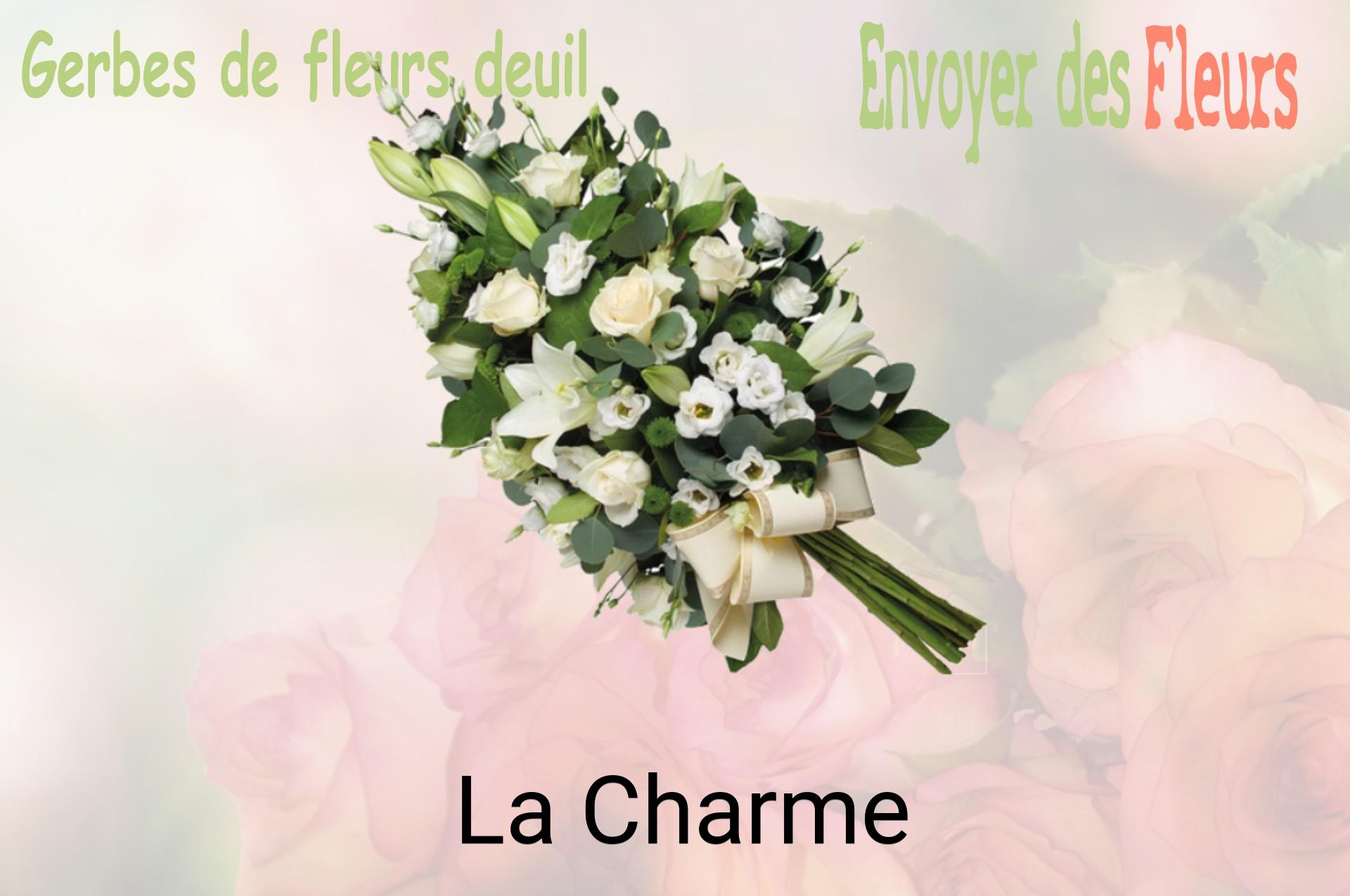 Gerbe de fleurs de deuil livrée à La Charme